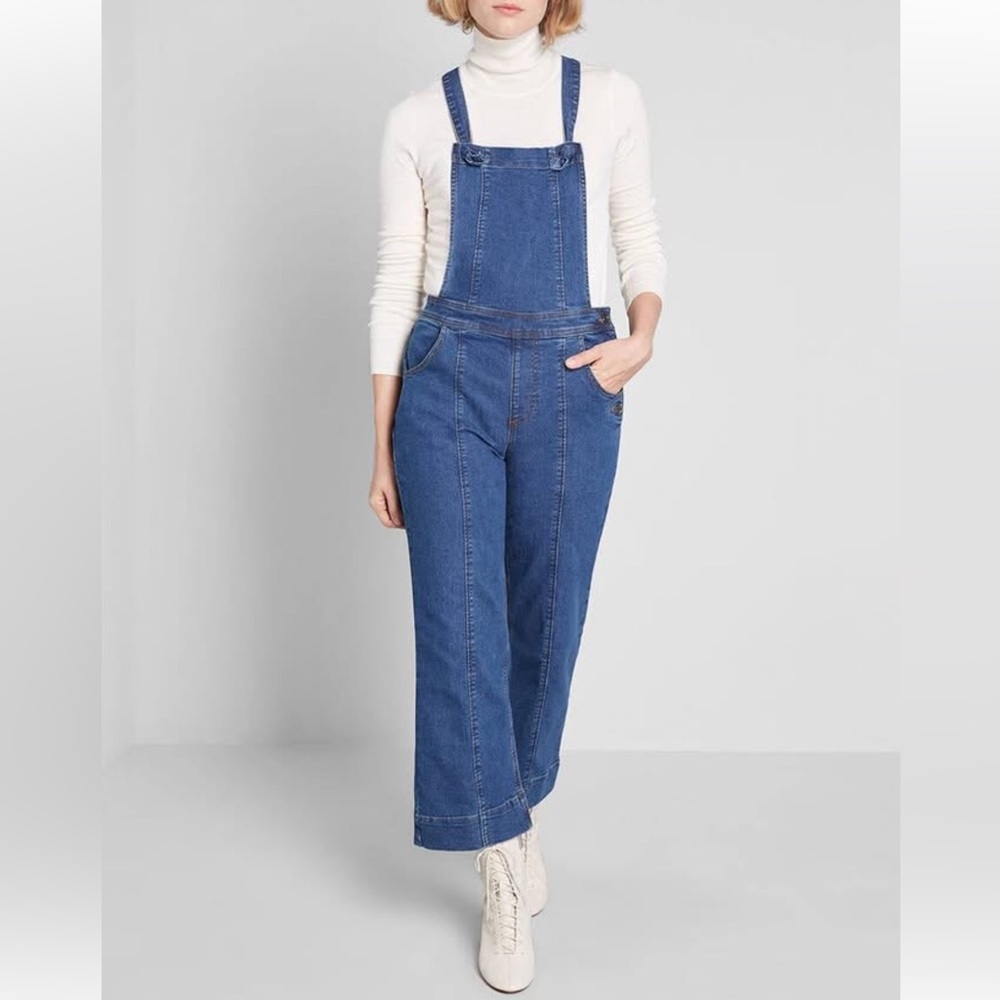 Modcloth Blue Retro Style Denim Overalls